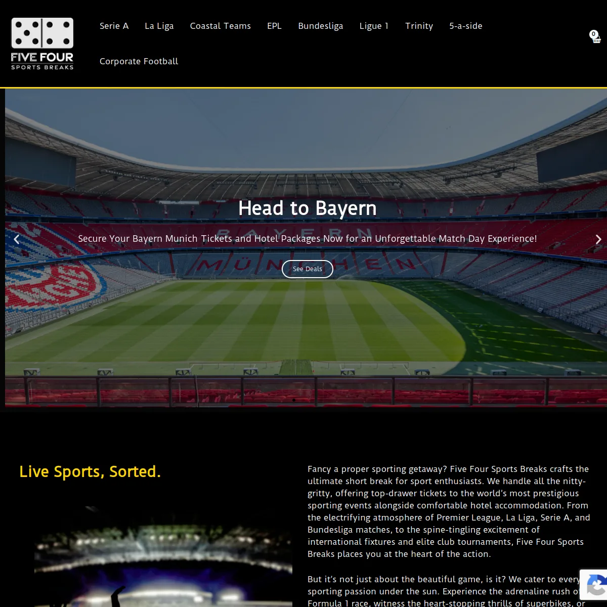 Five Four Sports Breaks website